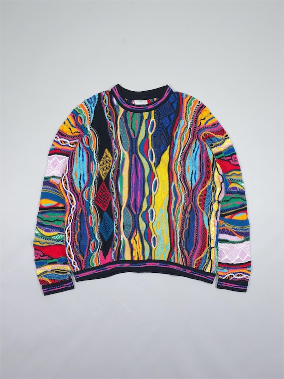 Vintage 90s Coogi Australia Sweater: Biggie Smalls Abstract