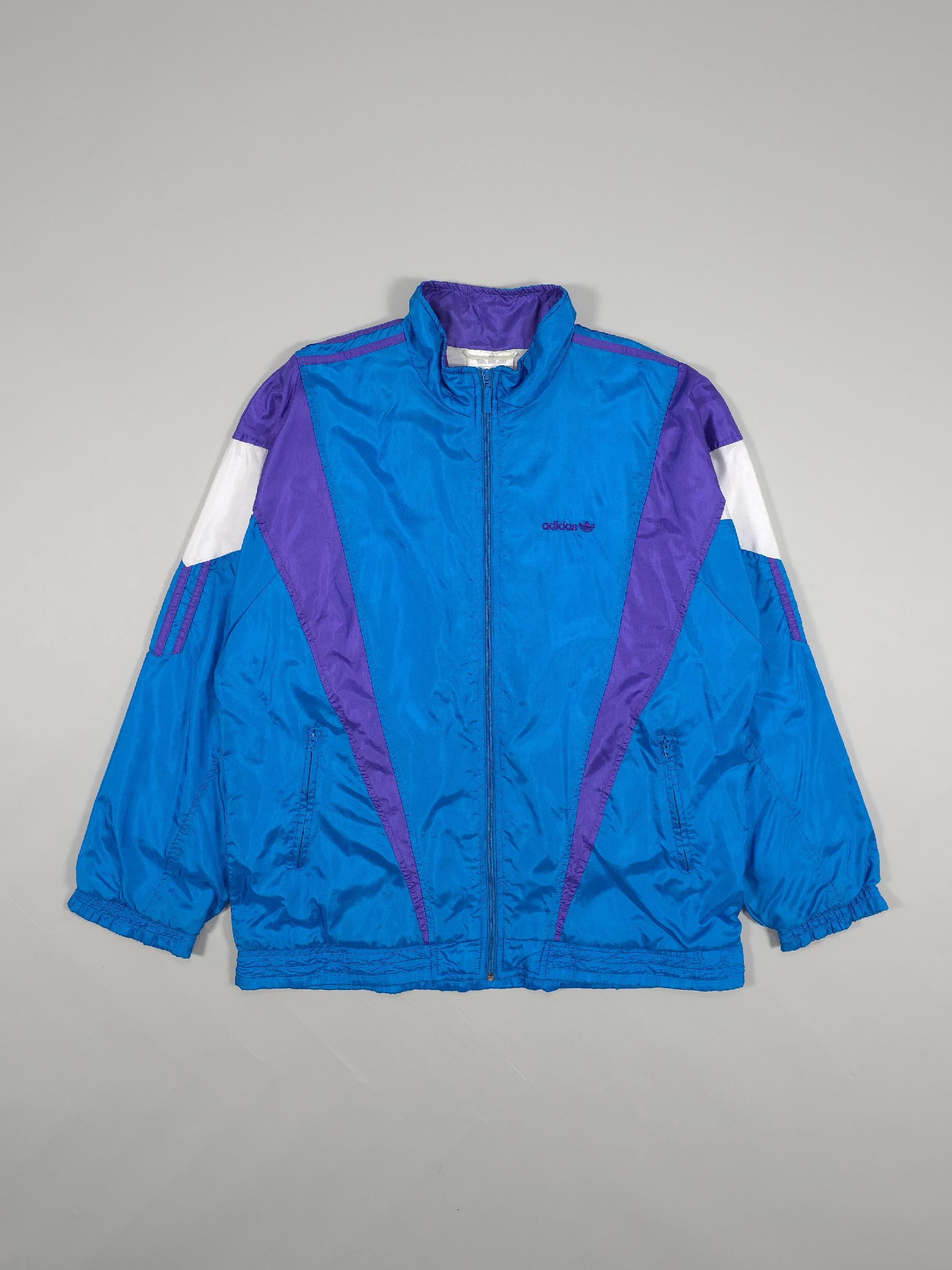 90s Adidas Track Jacket Embroidered Logo – Blue/purple Fits M, L