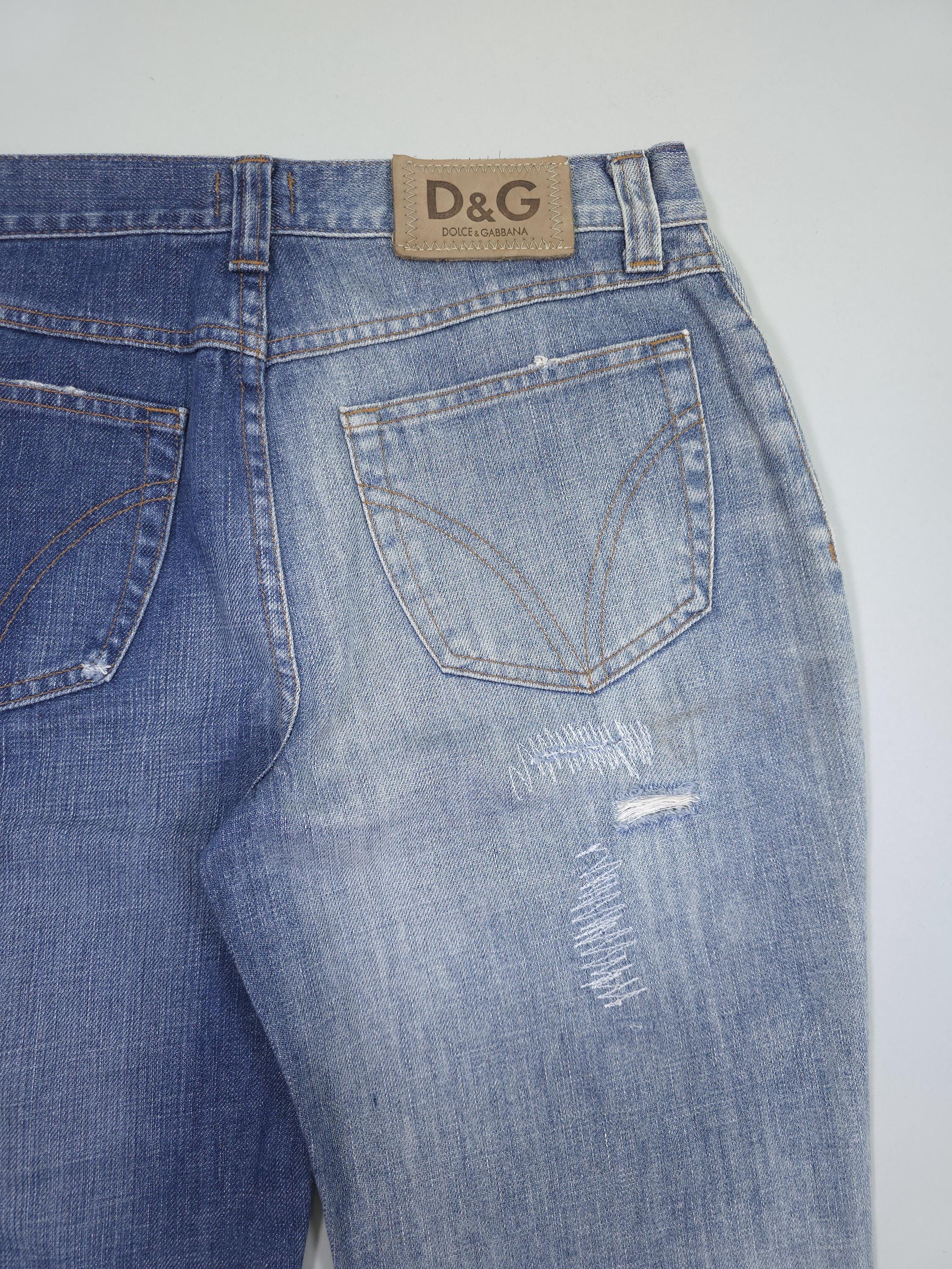2000s D&G Dolce Gabbana Two-tone Flared Jeans – Made in Italy