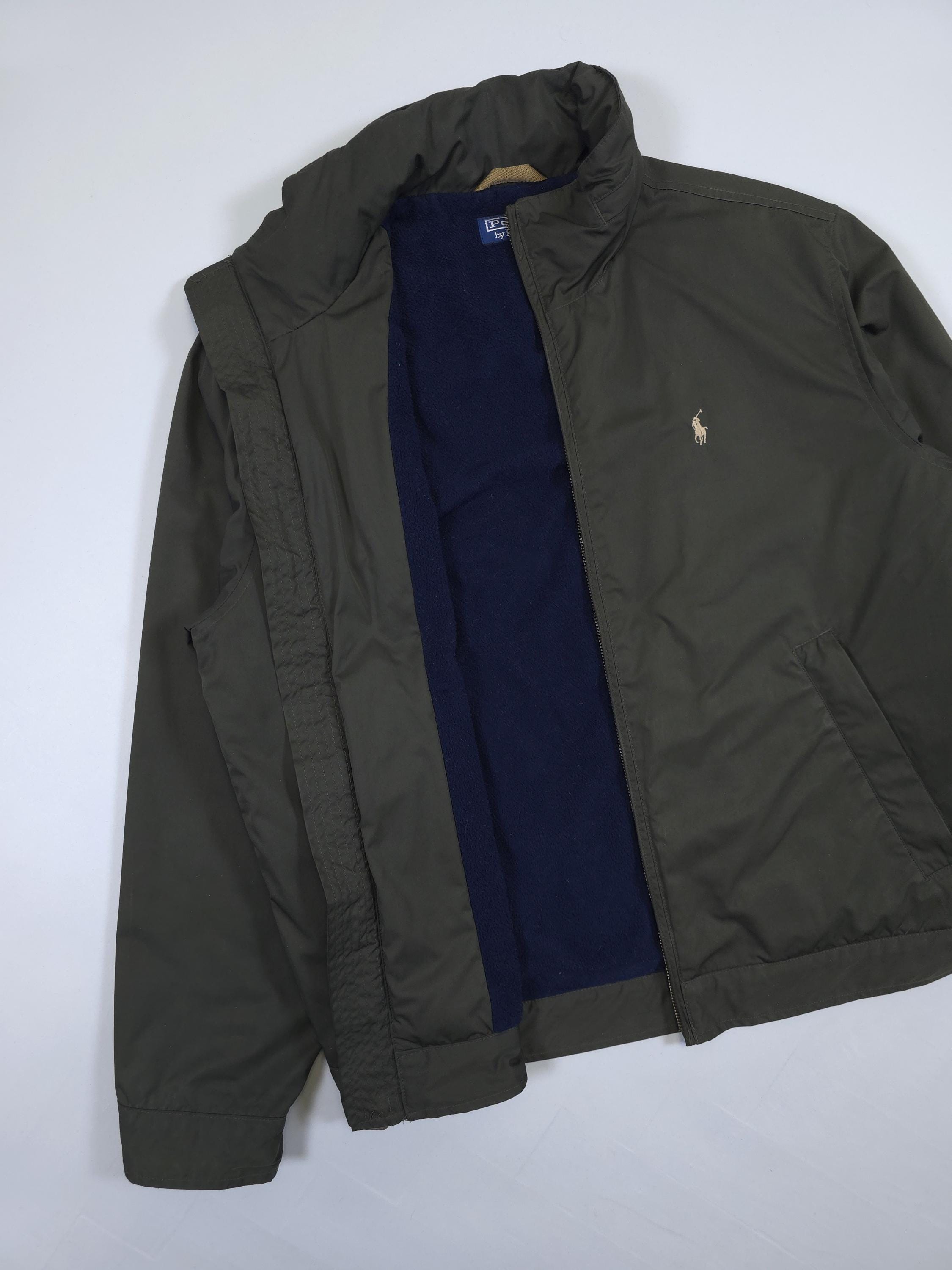90s Polo Ralph Lauren Fleece Lined Lightweight Jacket – Dark Olive