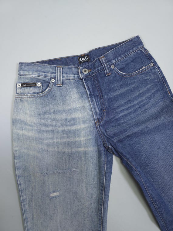 2000s D&G Dolce Gabbana Two-tone Flared Jeans – Made in Italy