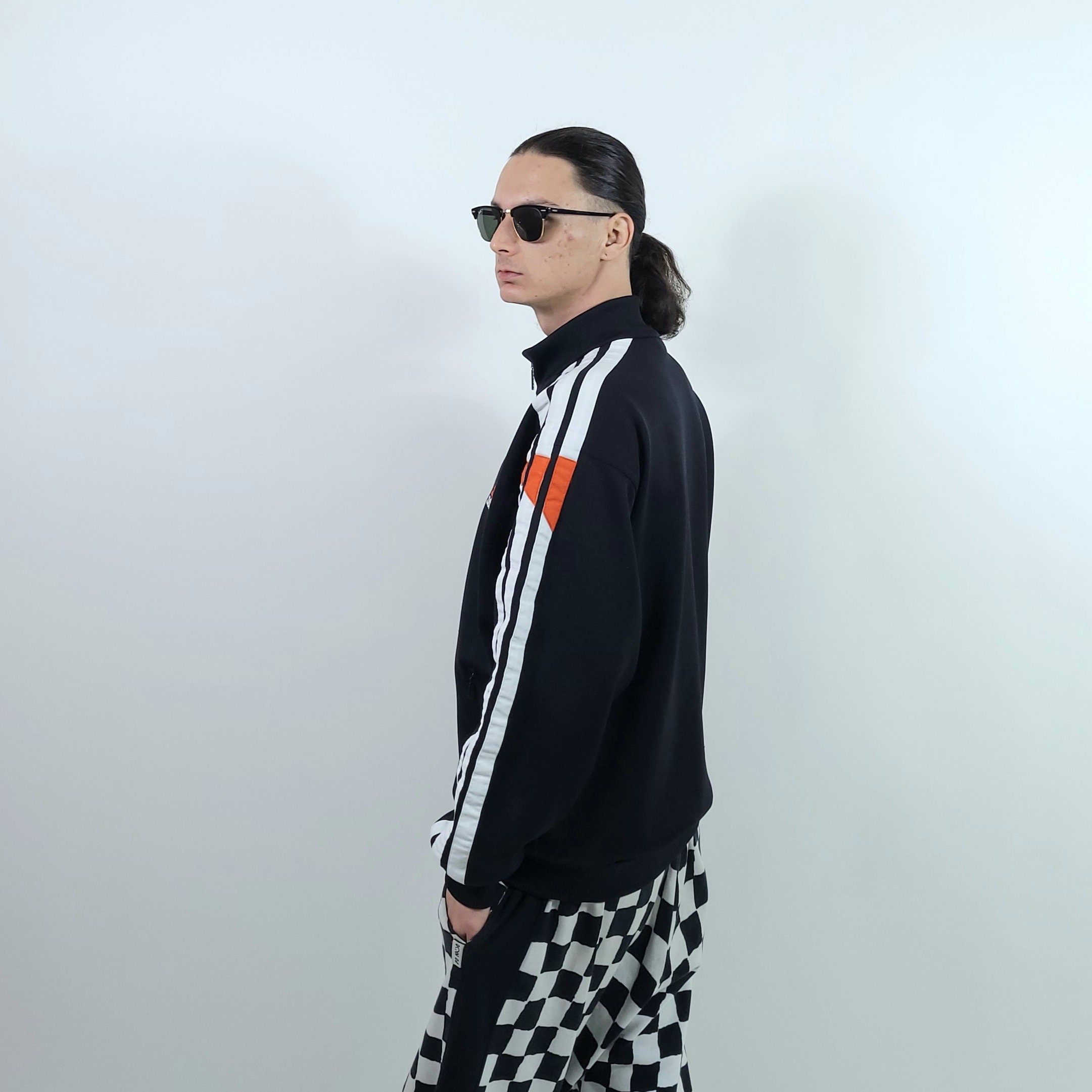 ☆【アディダス】adidas 90's vintage track jaket Adidas Vintage 90's Track Jacket Black & Blue White Stripes