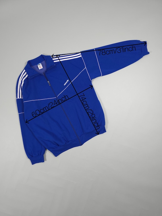 80s Adidas Originals Track Jacket – Royal Blue/white Size XL Fits