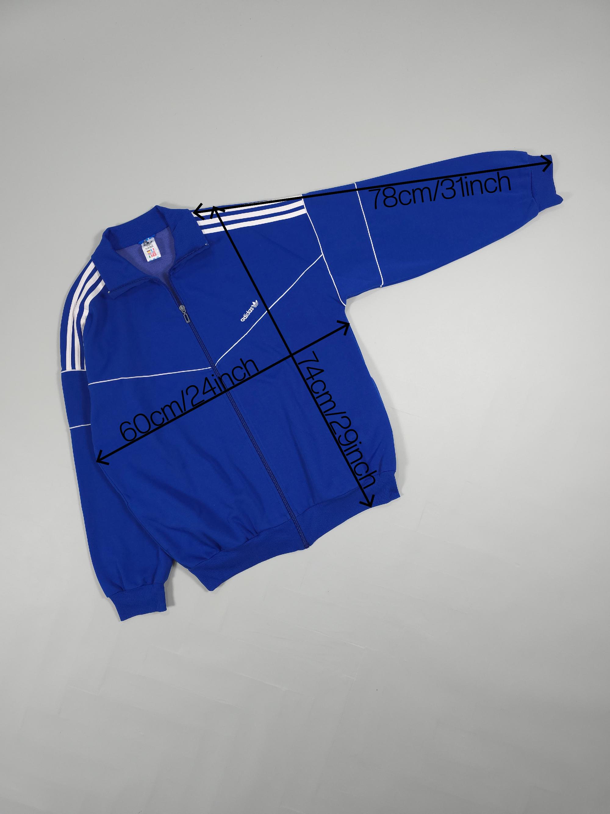 80s Adidas Originals Track Jacket – Royal Blue/white Size XL Fits
