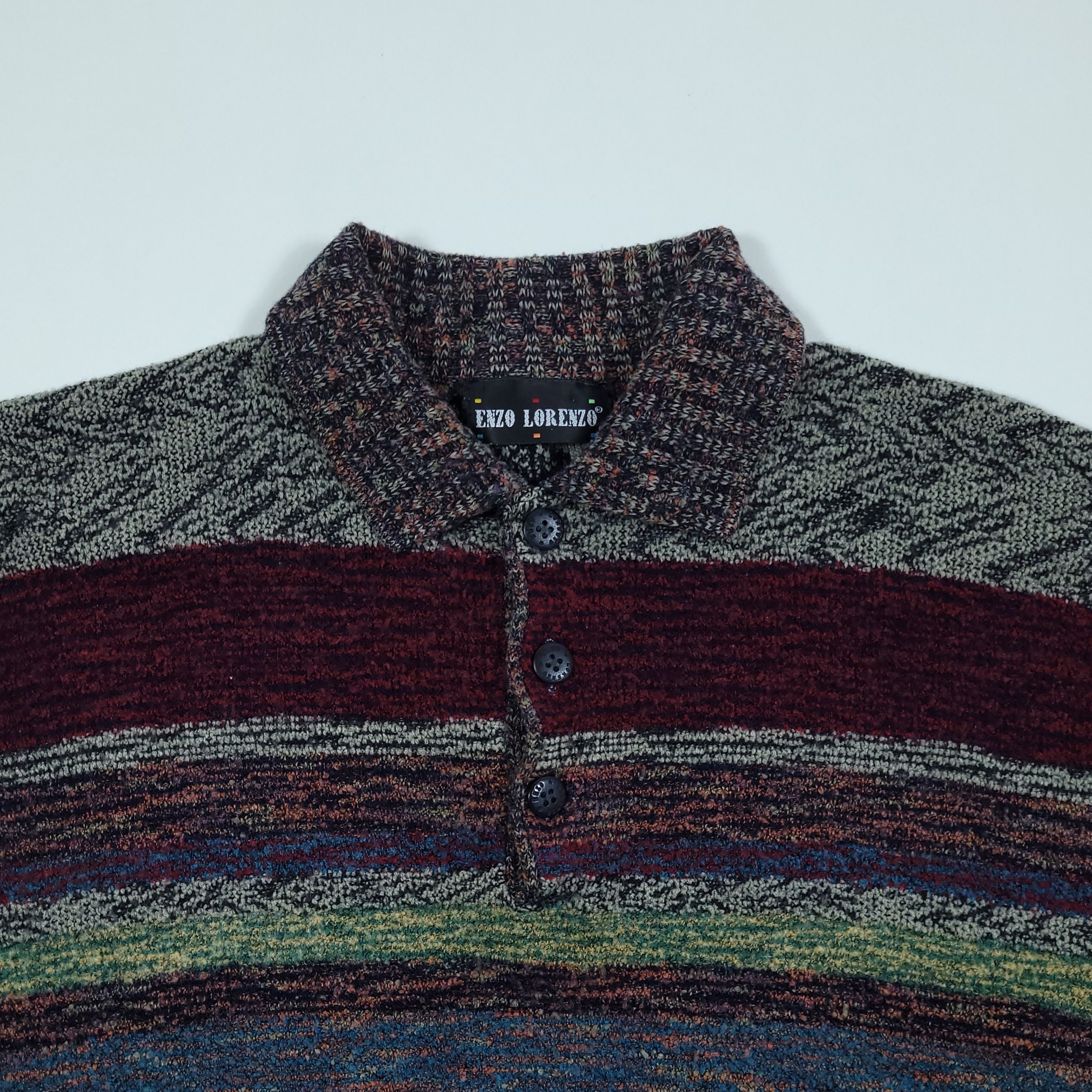 Vintage 80s 90s Enzo Lorenzo Complex Abstract Striped