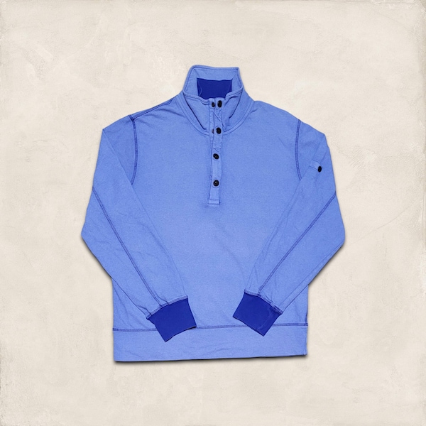Vintage Stone Island Long Sleeve Sweater / 90s Y2K Stone Island Blue Sweater / Baby Blue Stone Island Sweater / Vintage Ultras Sweater