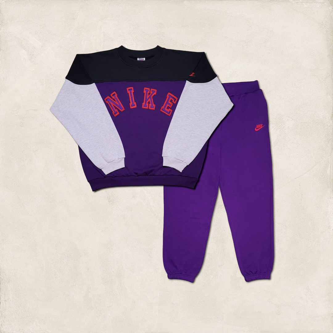 Very Rare 90s Nike Tracksuit / Vintage Nike Embroidery Cotton Tracksuit