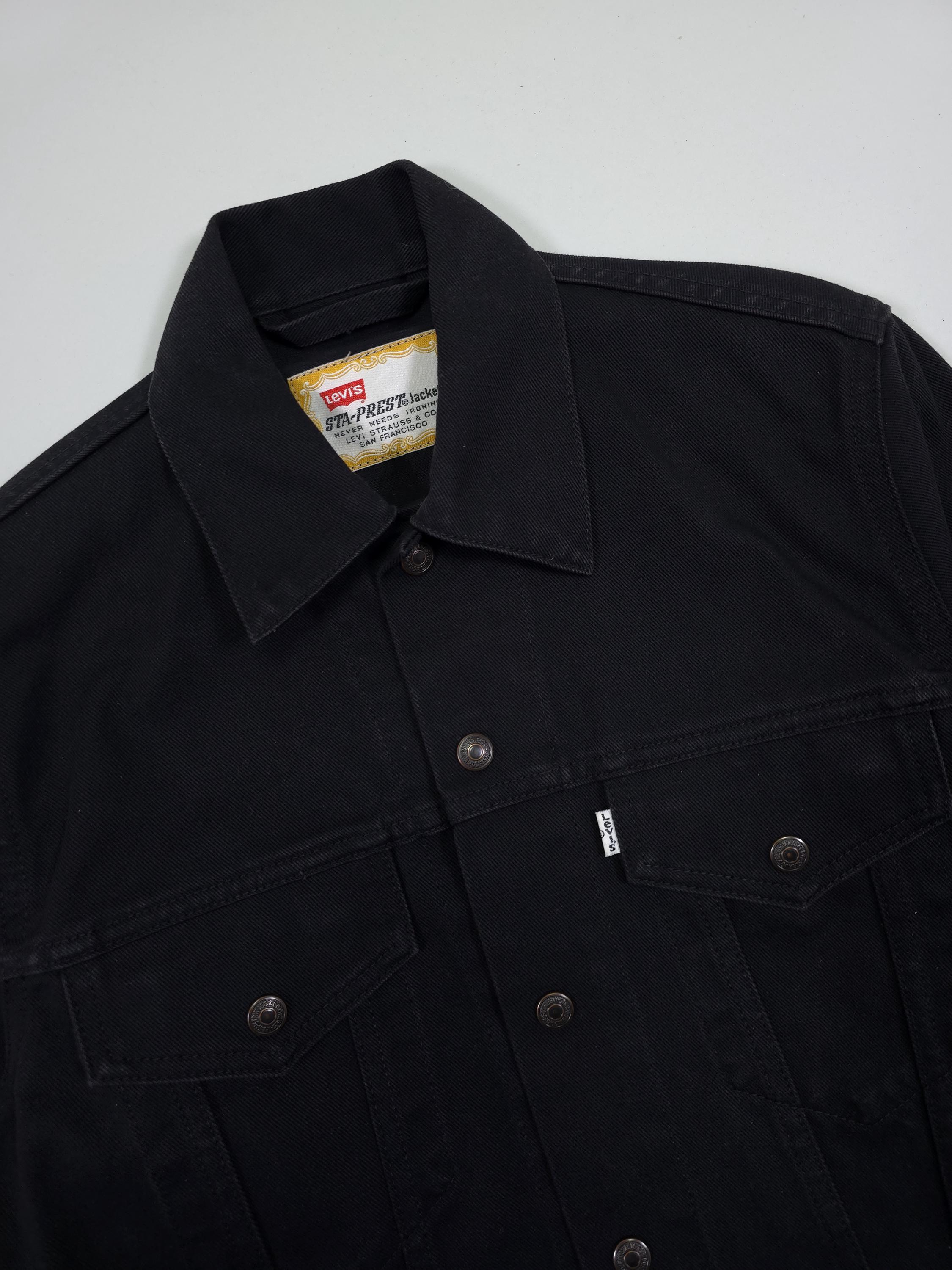 90s Levi's Sta-prest Denim Jacket – Black Made in Italy – Size M