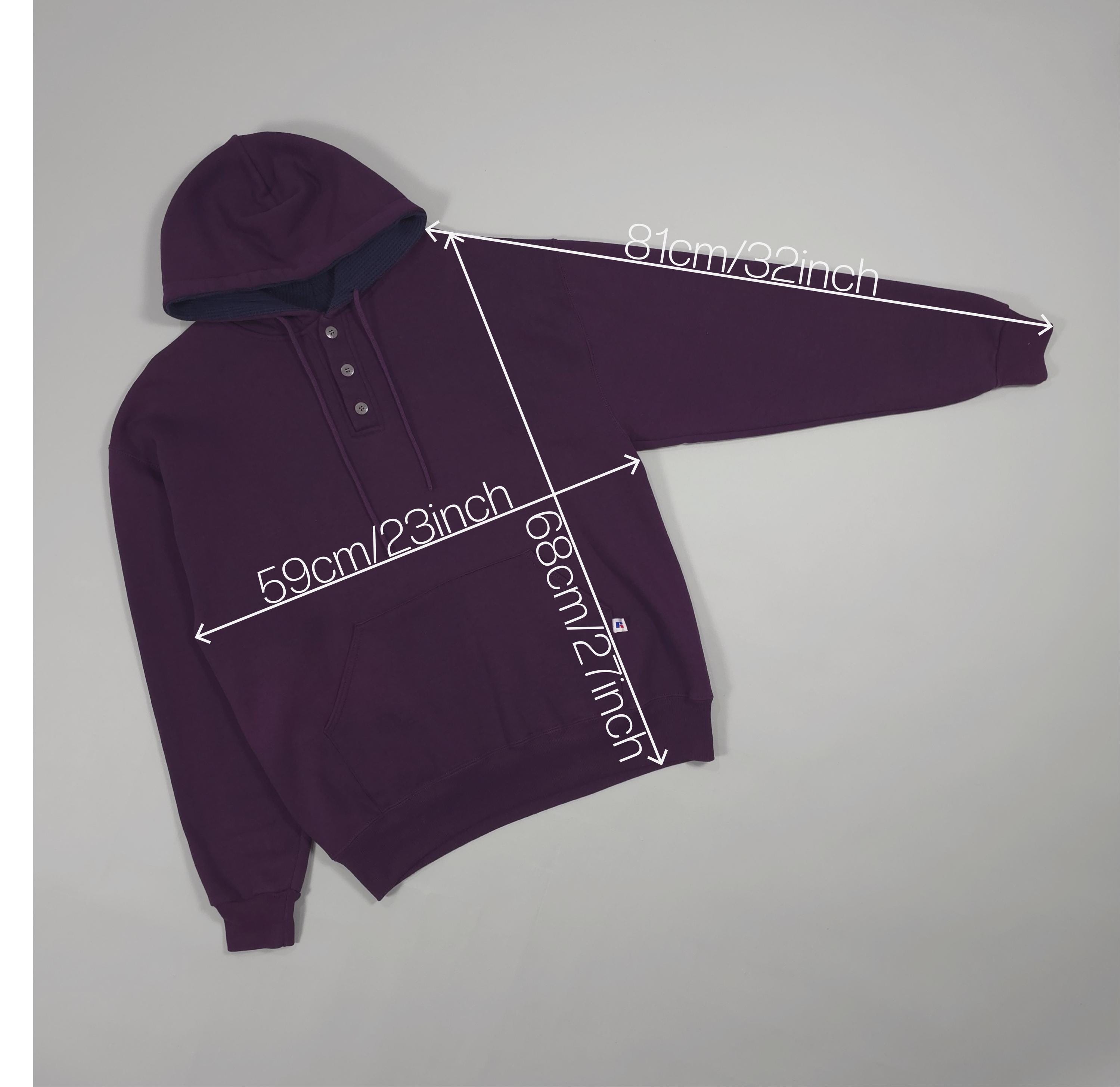 90s Russell Athletic Heavy Cotton Single Stitch Henley Hoodie