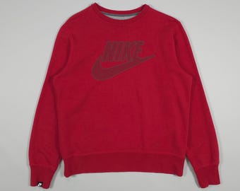 Sudadera Nike con cuello redondo y logo grande Y2K (rojo intenso, talla L, talla M y L)
