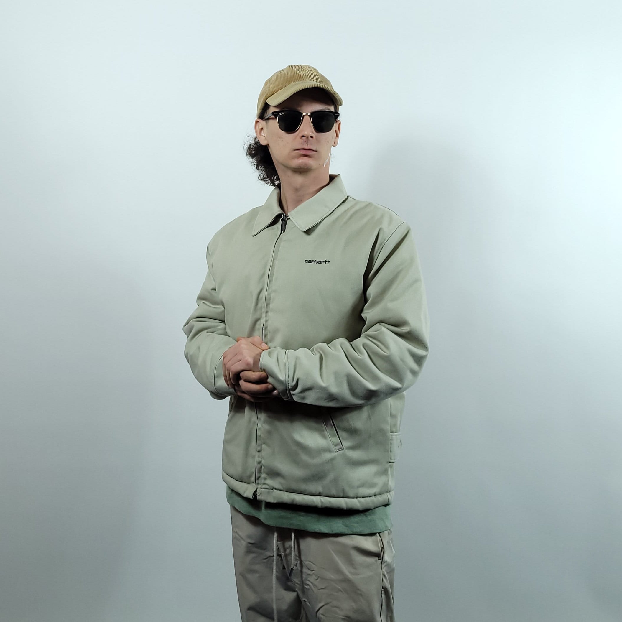 Vintage 80s Carhartt Modular Jacket in Beige-cream Colorway
