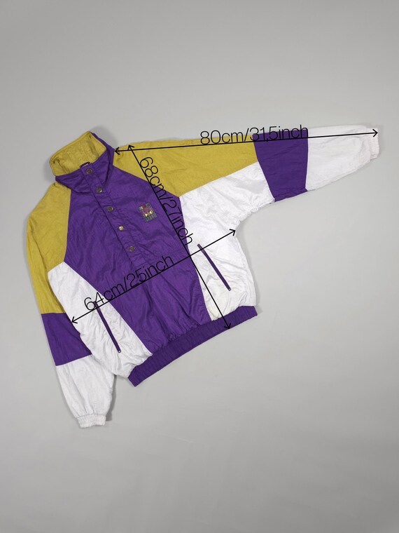 90s Puma Tailored for Sport Windbreaker – Purple/yellow/white