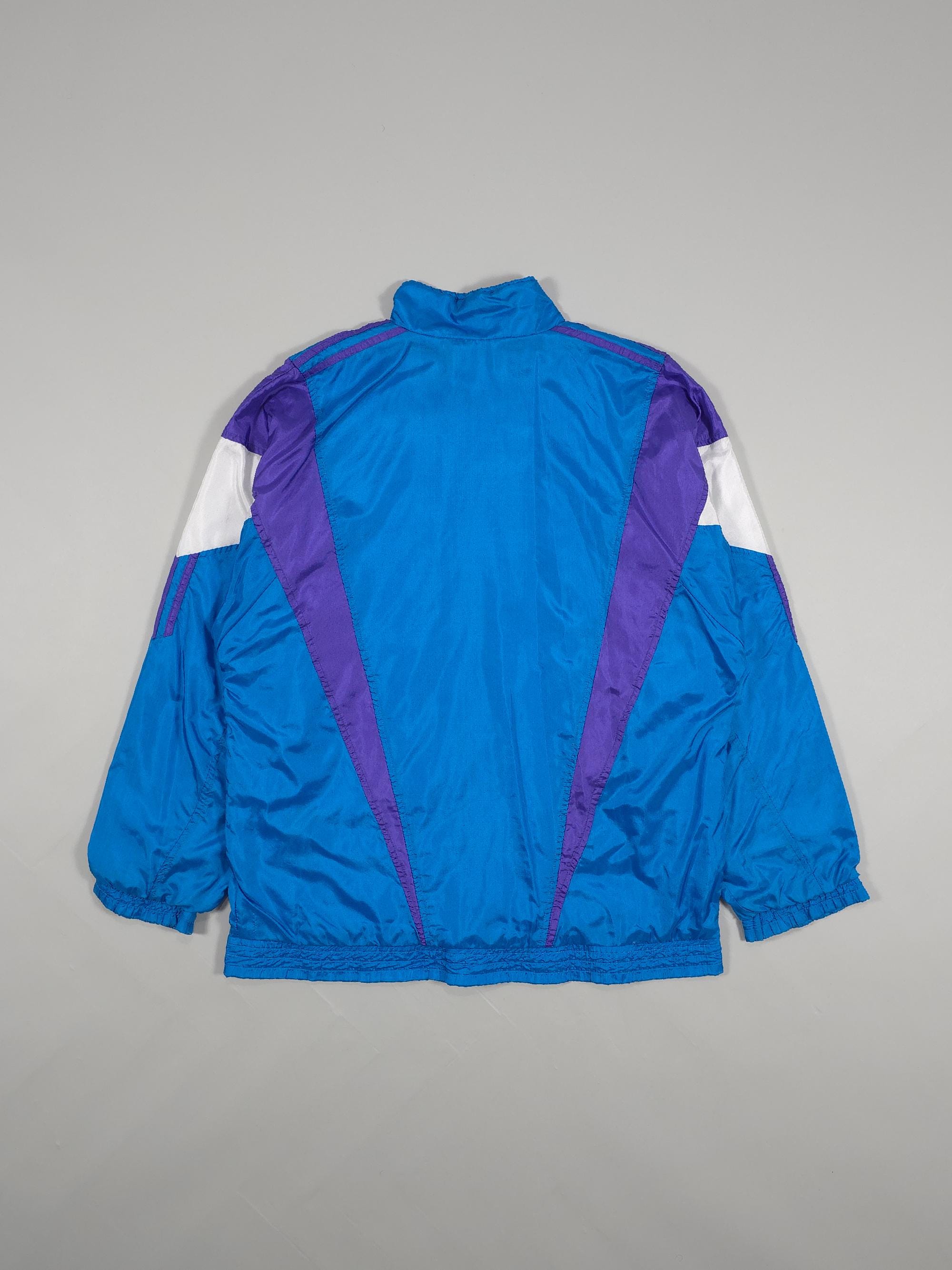 90s Adidas Track Jacket Embroidered Logo – Blue/purple Fits M, L