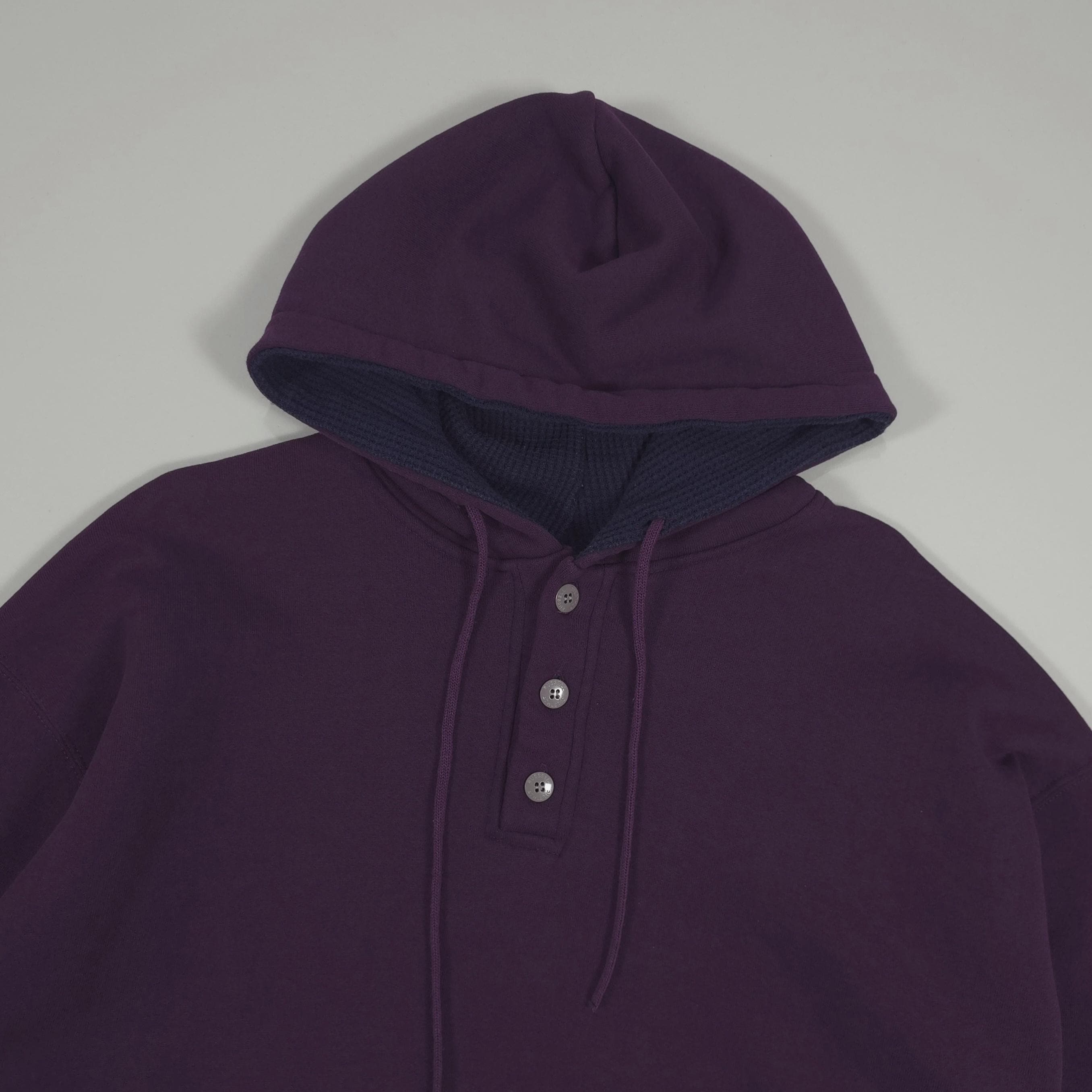 90s Russell Athletic Heavy Cotton Single Stitch Henley Hoodie