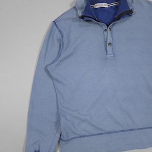 90s Stone Island Contrast Stitch Sweater – Double Collar Baby Blue Size M Fits M, L image 3