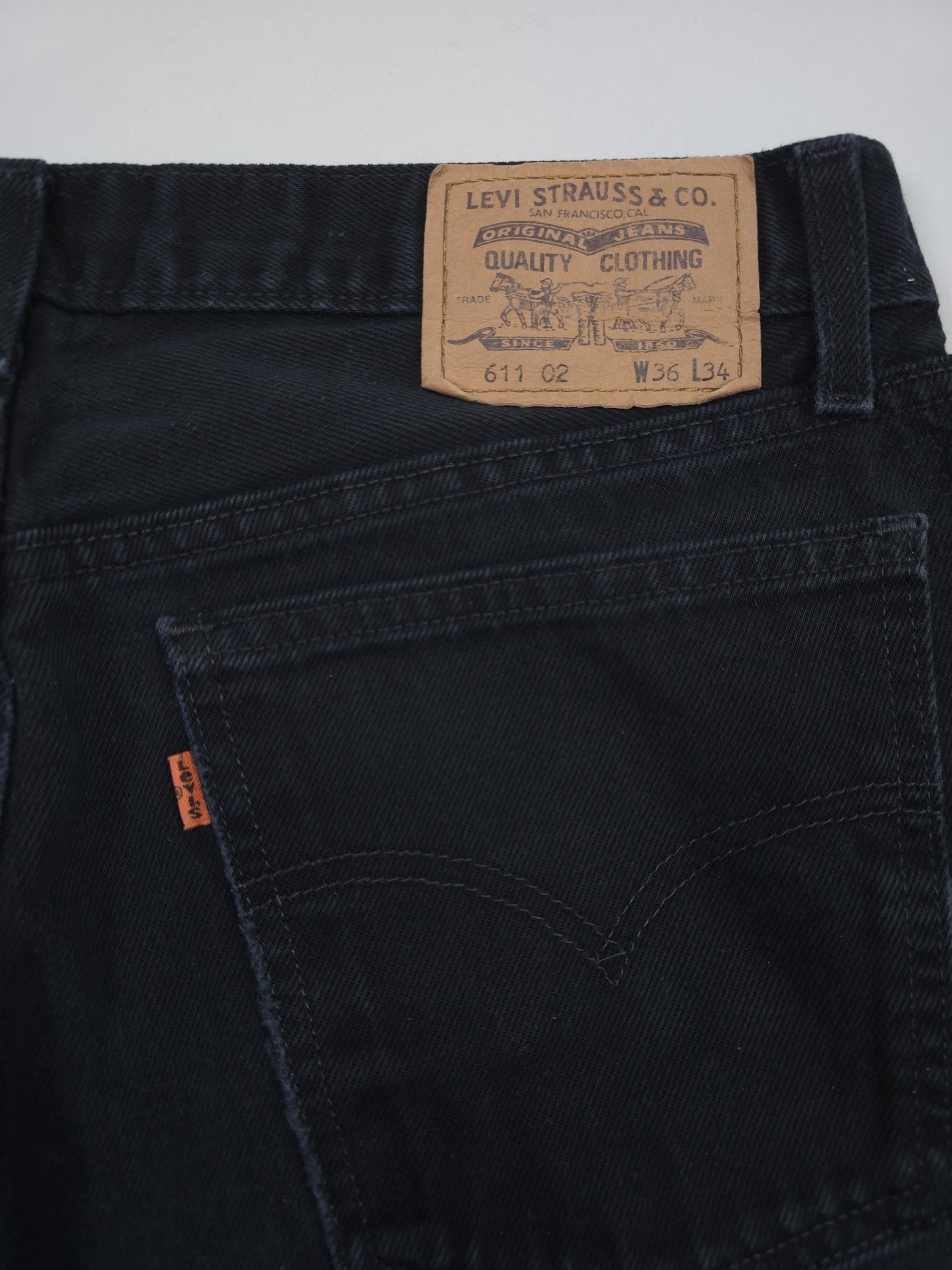 90s Levi's 611 Orange Tab Denim Jeans – Black – Made in USA – Size