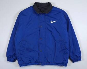 90s Nike Reversible Jacket – Black/blue Big Swoosh Embroidery