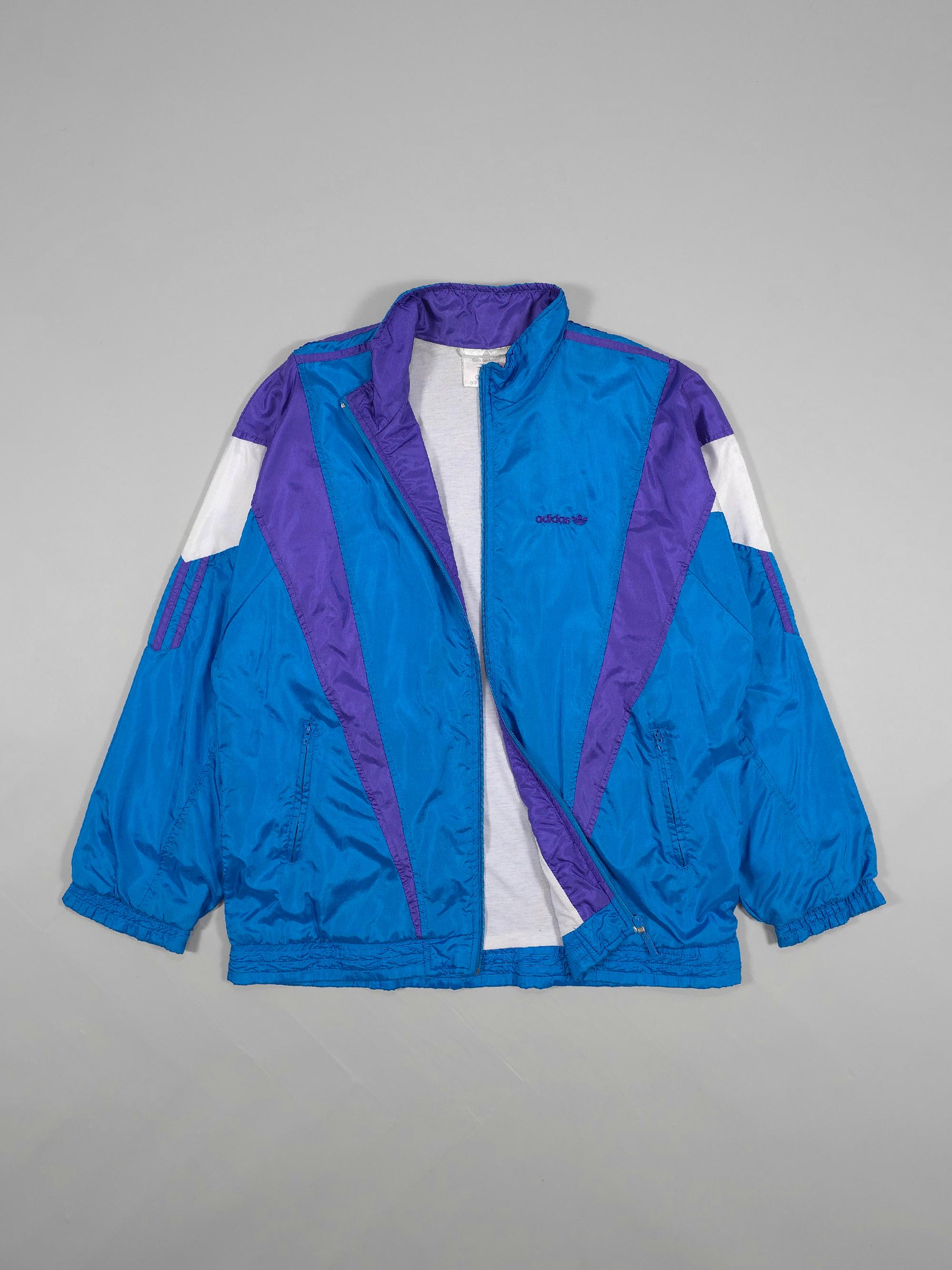 90s Adidas Track Jacket Embroidered Logo – Blue/purple Fits M, L