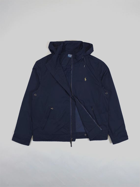 ジャケット・アウター 90s Polo Ralph Lauren Hooded Zip Jacket 90s Polo Ralph Lauren Hooded Jacket – Navy Blue Small Pony Logo