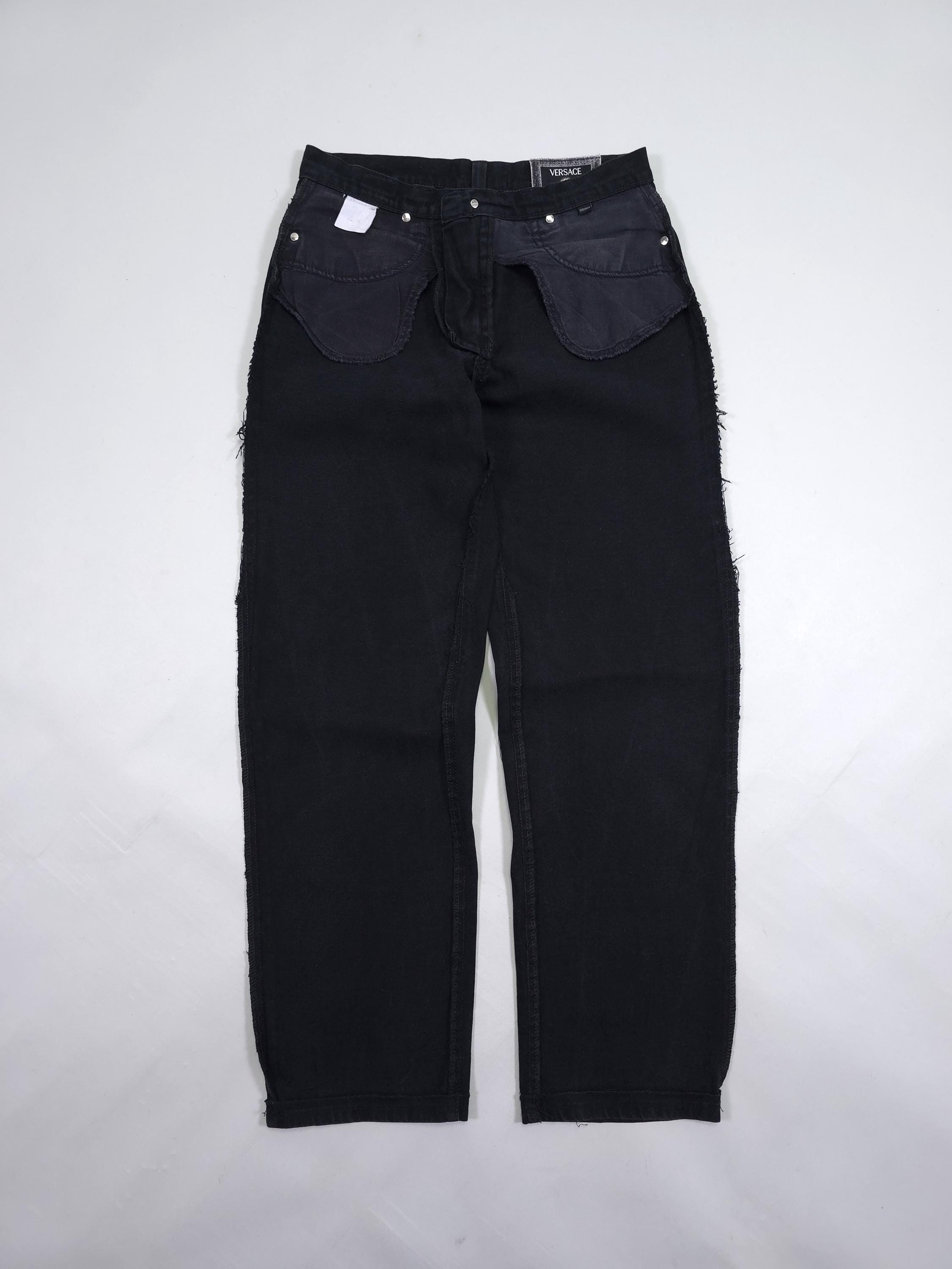 90s Versace Jeans Couture Straight Leg Jeans – Black Subtle Fade 