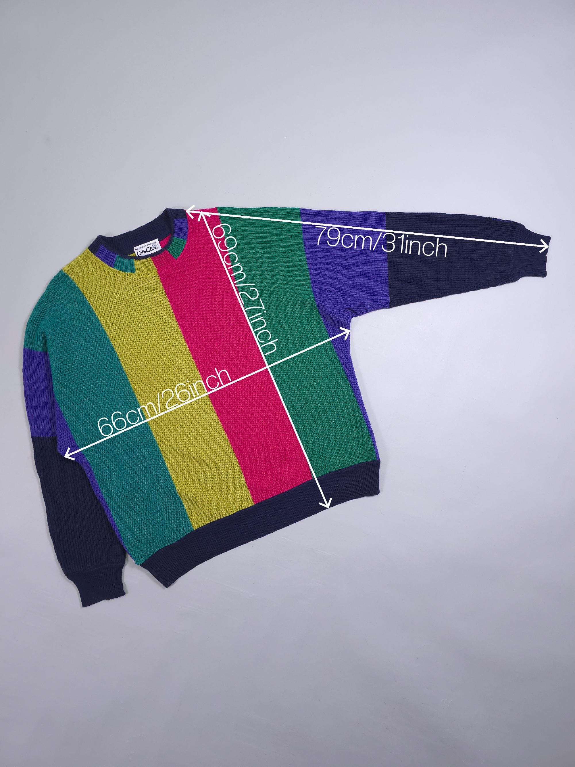 90s Carlo Colucci Ribbed Colorblock Knit Sweater – Multicolor 