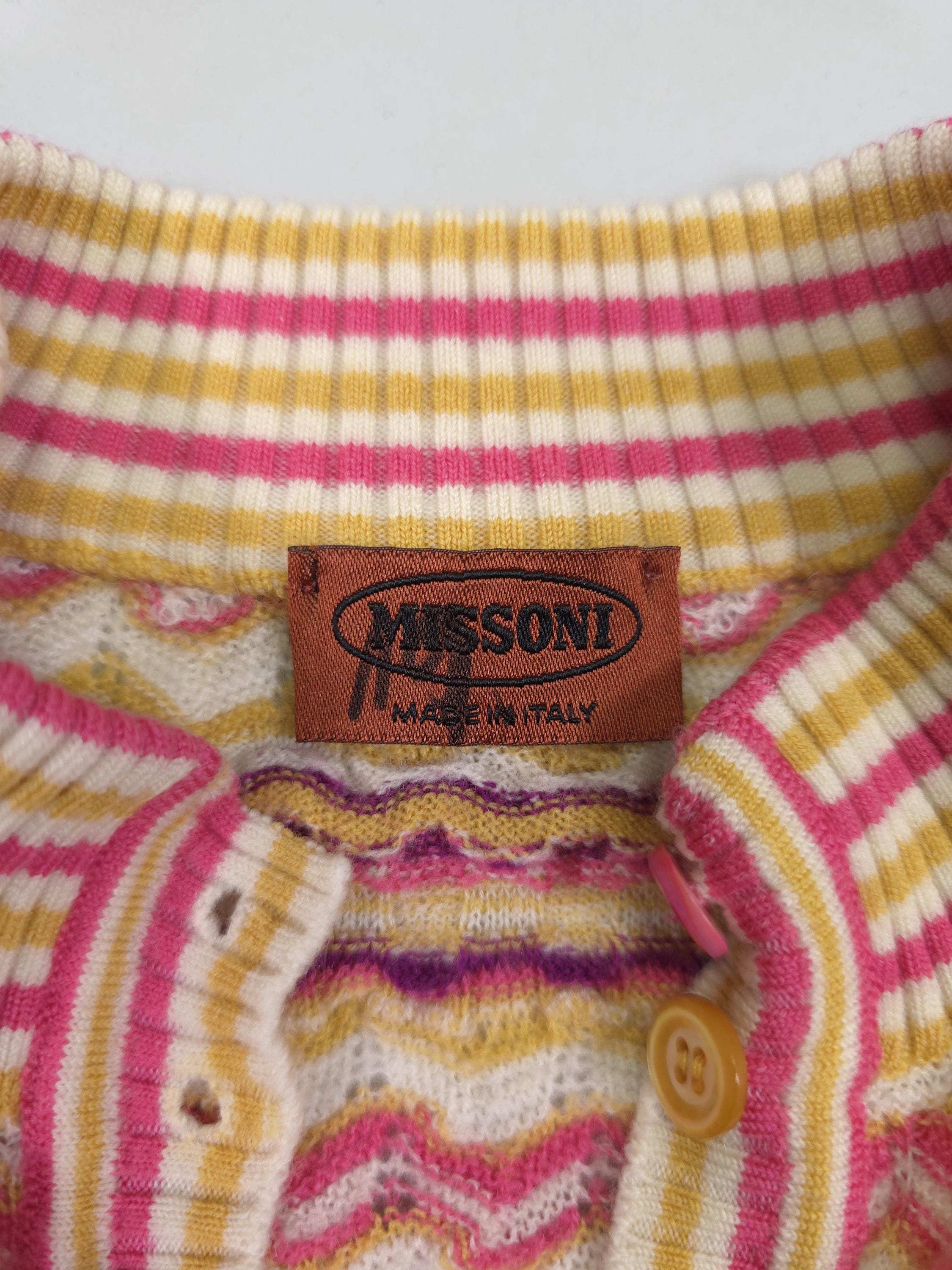 90s Missoni Abstract Pattern Lightweight Knit Cardigan – Pink