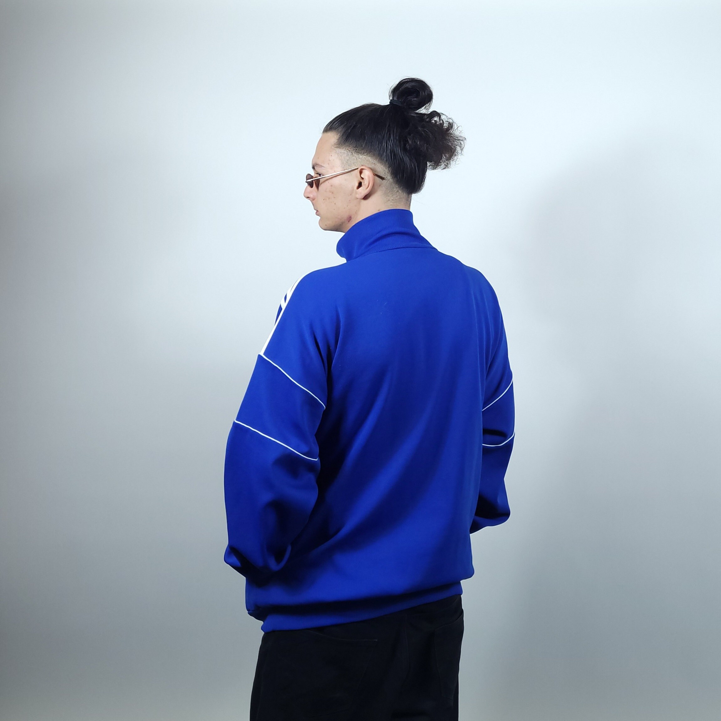 Vintage 80s Adidas Originals Blue Trefoil Track Jacket W