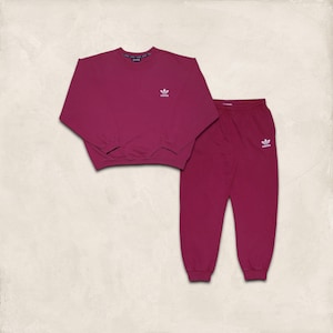 Vintage 90s Adidas Cotton Tracksuit / Vintage 80s 90s Adidas Red Tracksuit / Retro Red Adidas Track Top and Pants