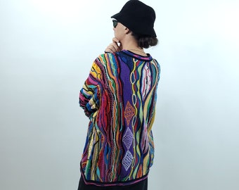 Vintage 90s Coogi Australia Biggie Smalls Abstract Pattern