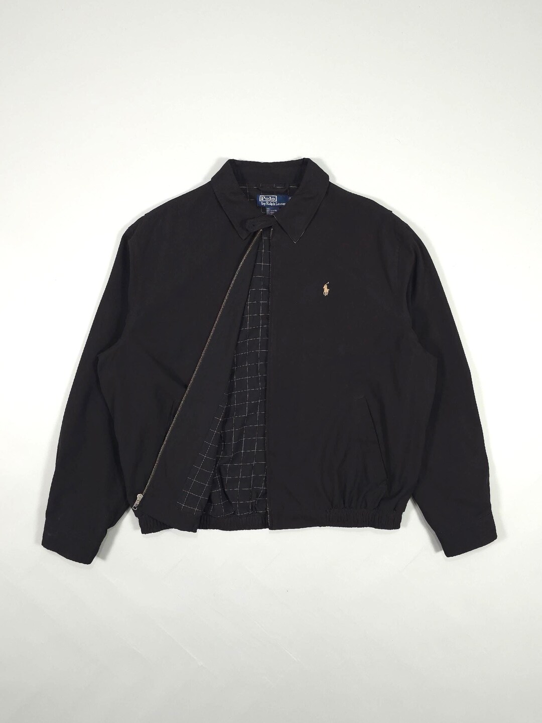UK製 OLD 90s Harrington Jacket L Black 90s Polo Ralph Lauren Harrington Jacket – Black Collared Small