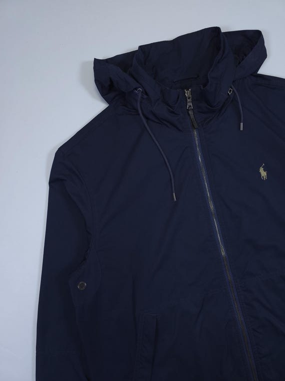 ジャケット・アウター 90s Polo Ralph Lauren Hooded Zip Jacket 90s Polo Ralph Lauren Hooded Jacket – Navy Blue Small Pony Logo