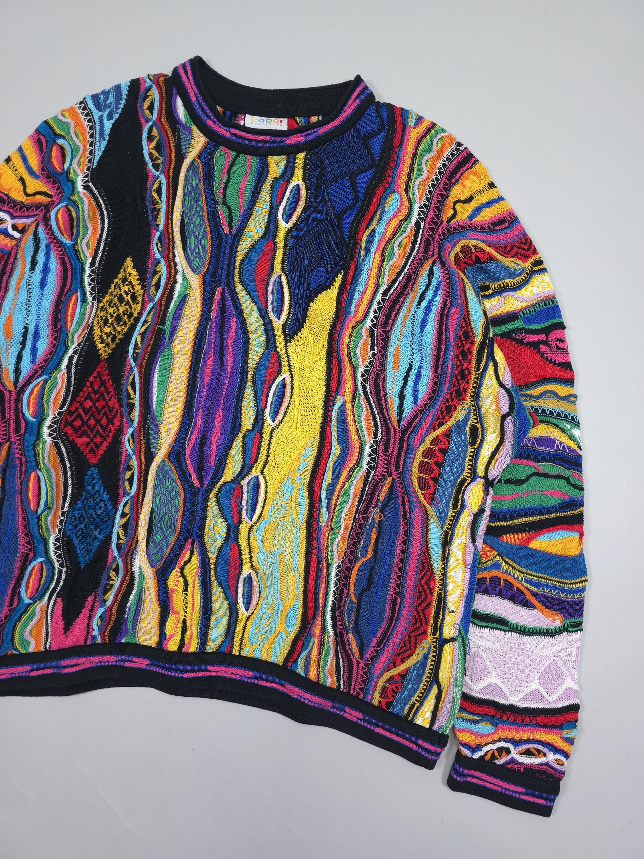Vintage 90s Coogi Australia Sweater: Biggie Smalls Abstract