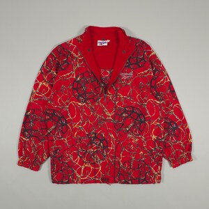 90s Reebok Pagan Pattern Windbreaker – Red/Black/Yellow Size M Fits M, L