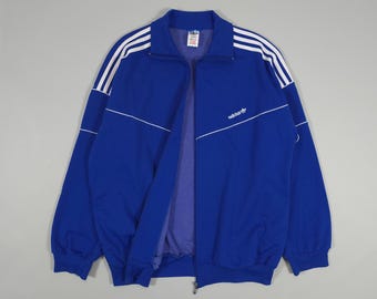 80s Adidas Originals Turtleneck Geometric Pattern Track Jacket