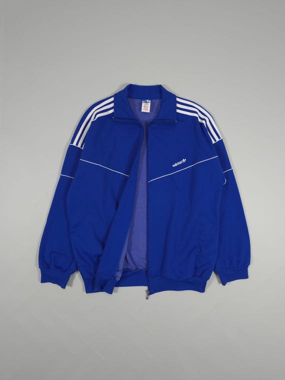 80s Adidas Originals Track Jacket – Royal Blue/white Size XL Fits
