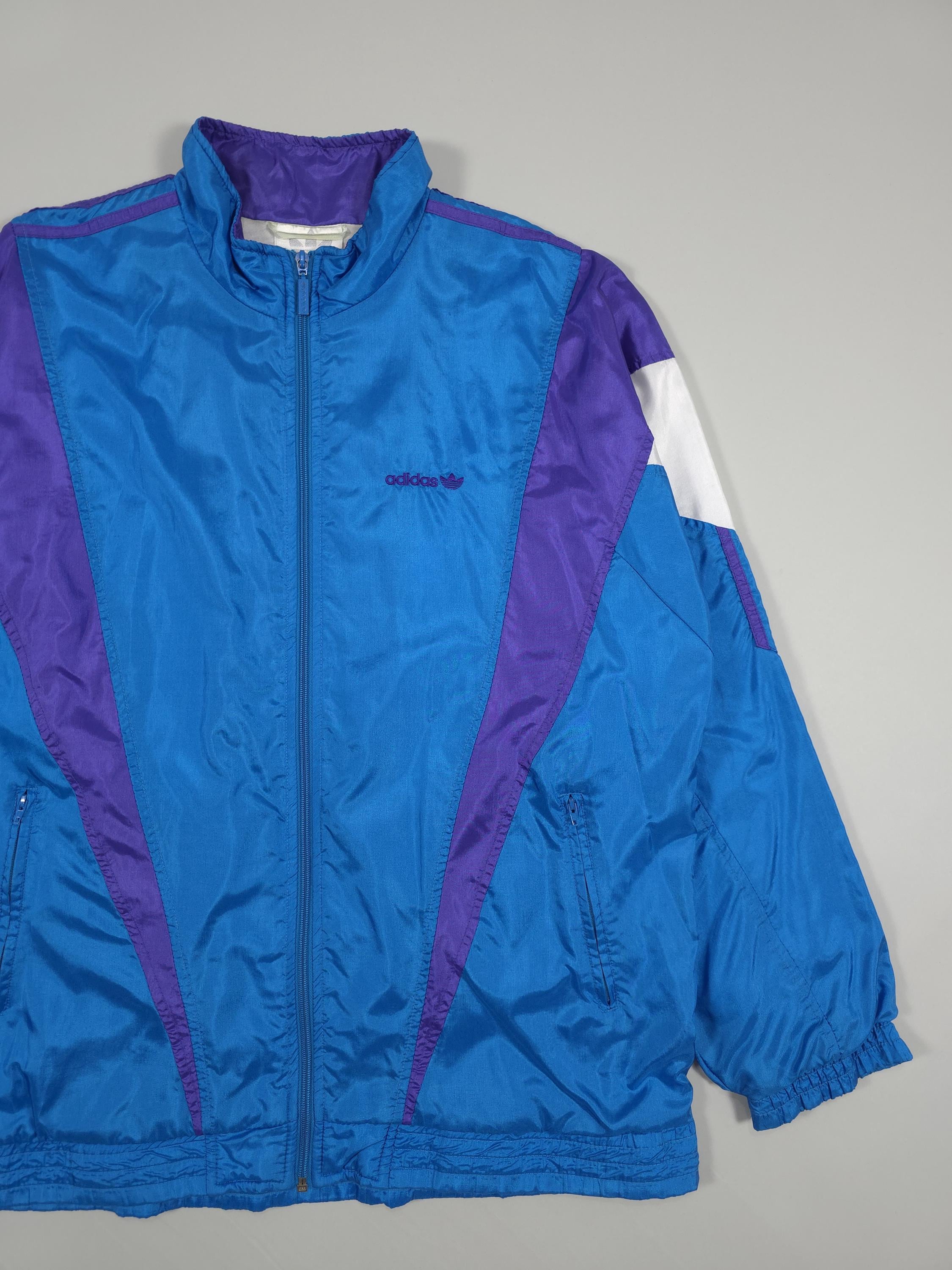 90s Adidas Track Jacket Embroidered Logo – Blue/purple Fits M, L