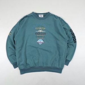 90s Adidas Embroidered Crewneck Sweatshirt – Green Size M Fits M to XL