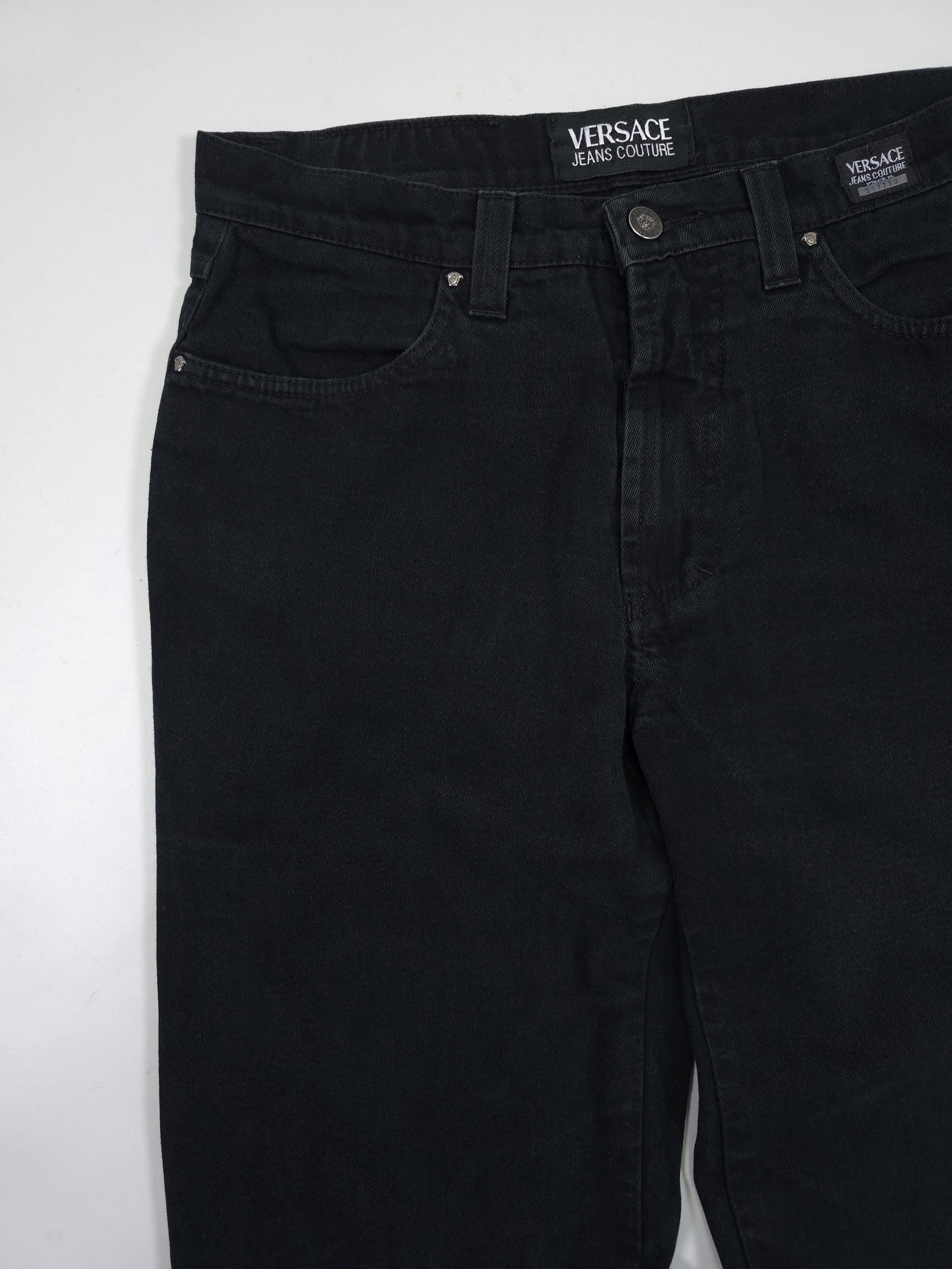 90s Versace Jeans Couture Straight Leg Jeans – Black Subtle Fade 
