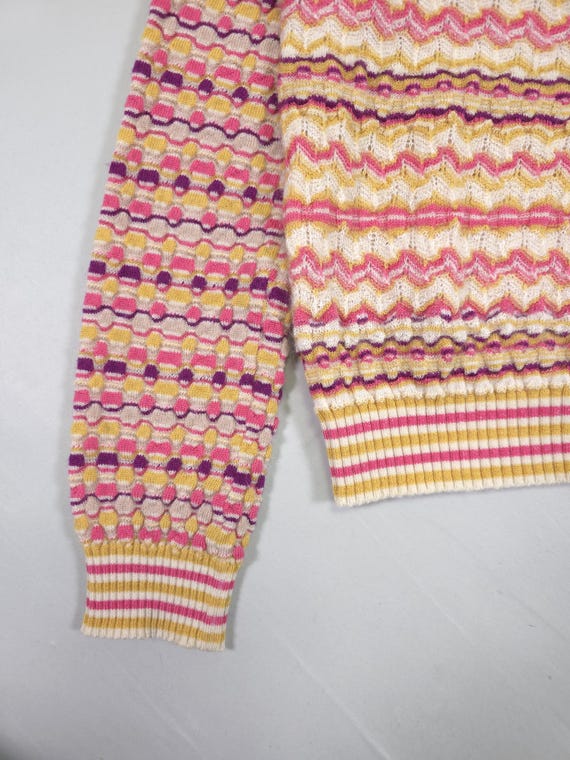 90s Missoni Abstract Pattern Lightweight Knit Car… - image 3