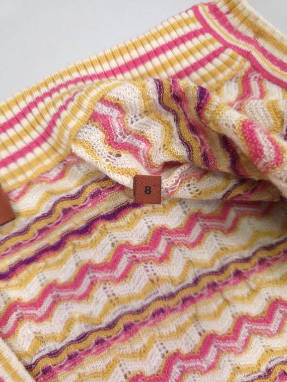 90s Missoni Abstract Pattern Lightweight Knit Car… - image 9