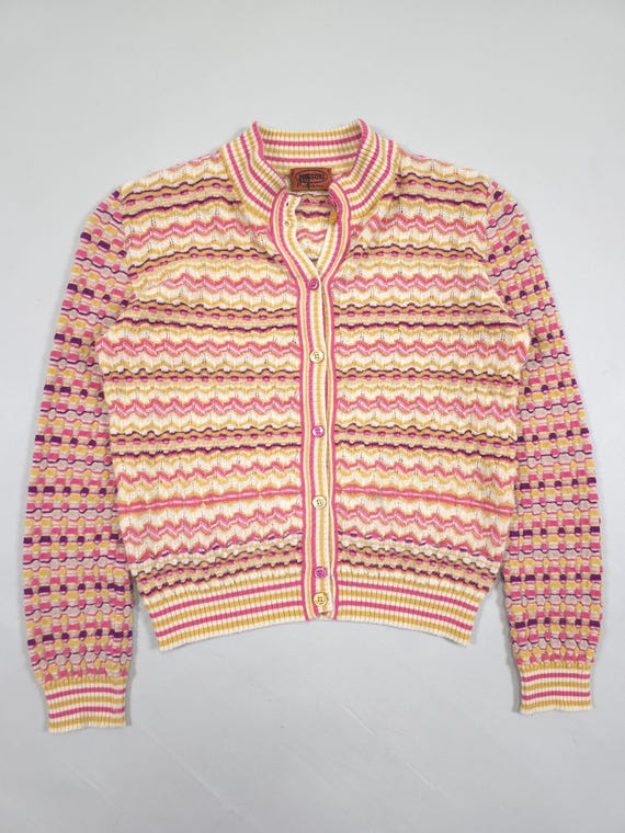 90s Missoni Abstract Pattern Lightweight Knit Car… - image 7