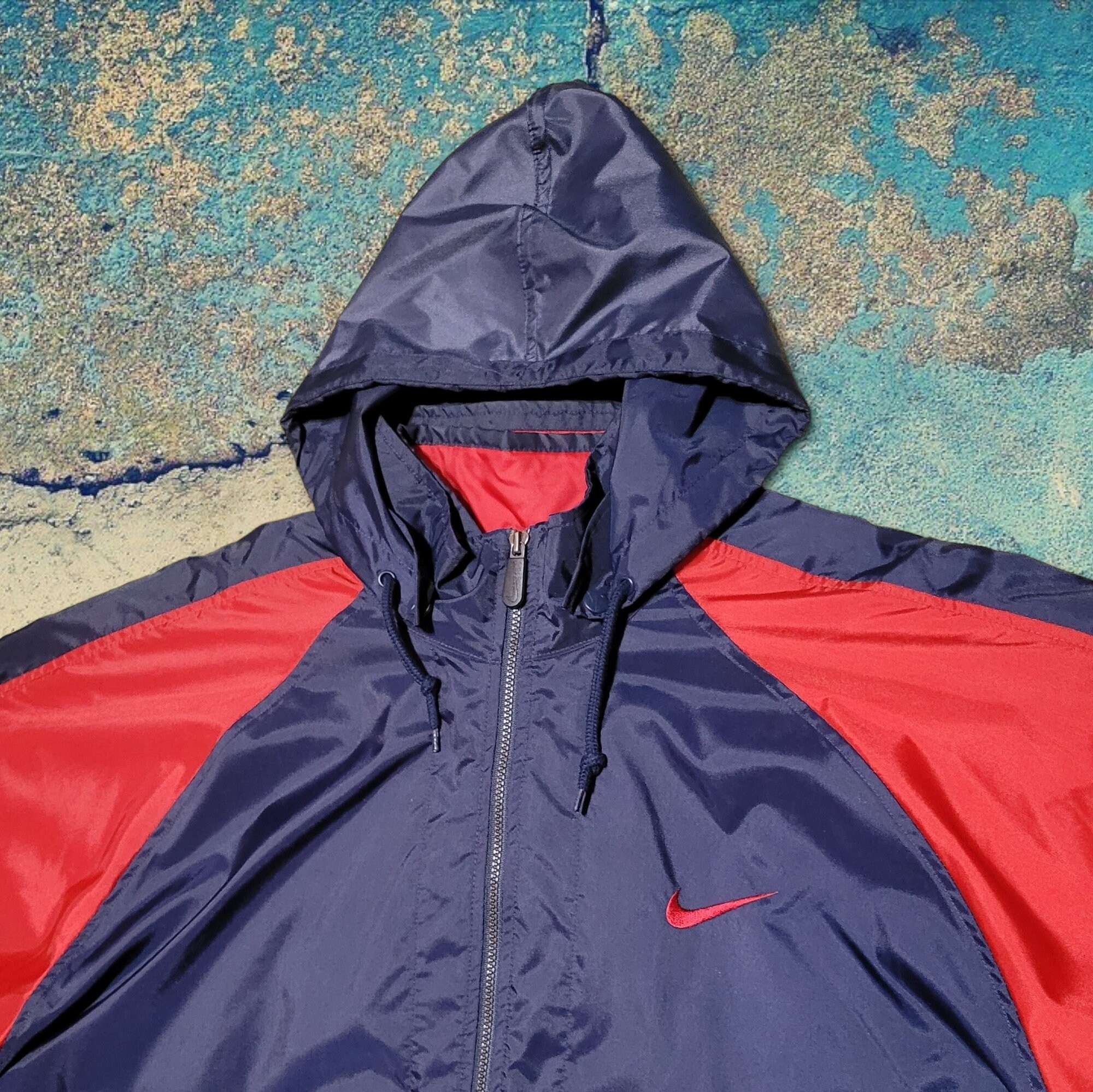 Vintage 90s Nike Swoosh Logo Nylon Track Jacket Mens Size M