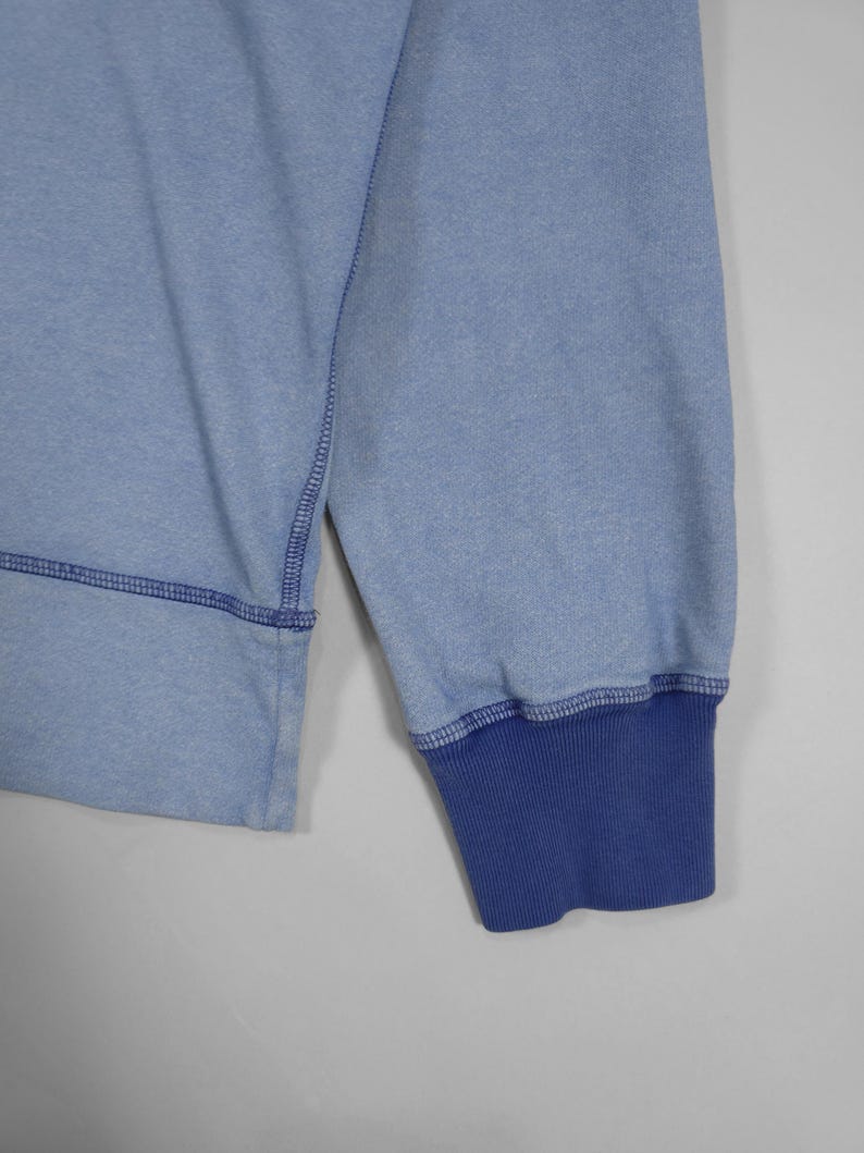 90s Stone Island Contrast Stitch Sweater – Double Collar Baby Blue Size M Fits M, L image 6