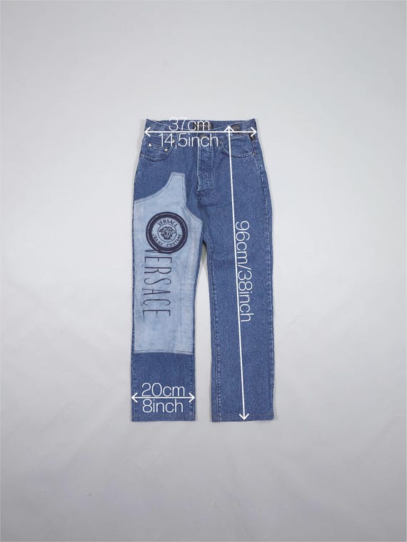 90s Versace Jeans Couture Logo Panel Denim Jeans – Blue – Size 30
