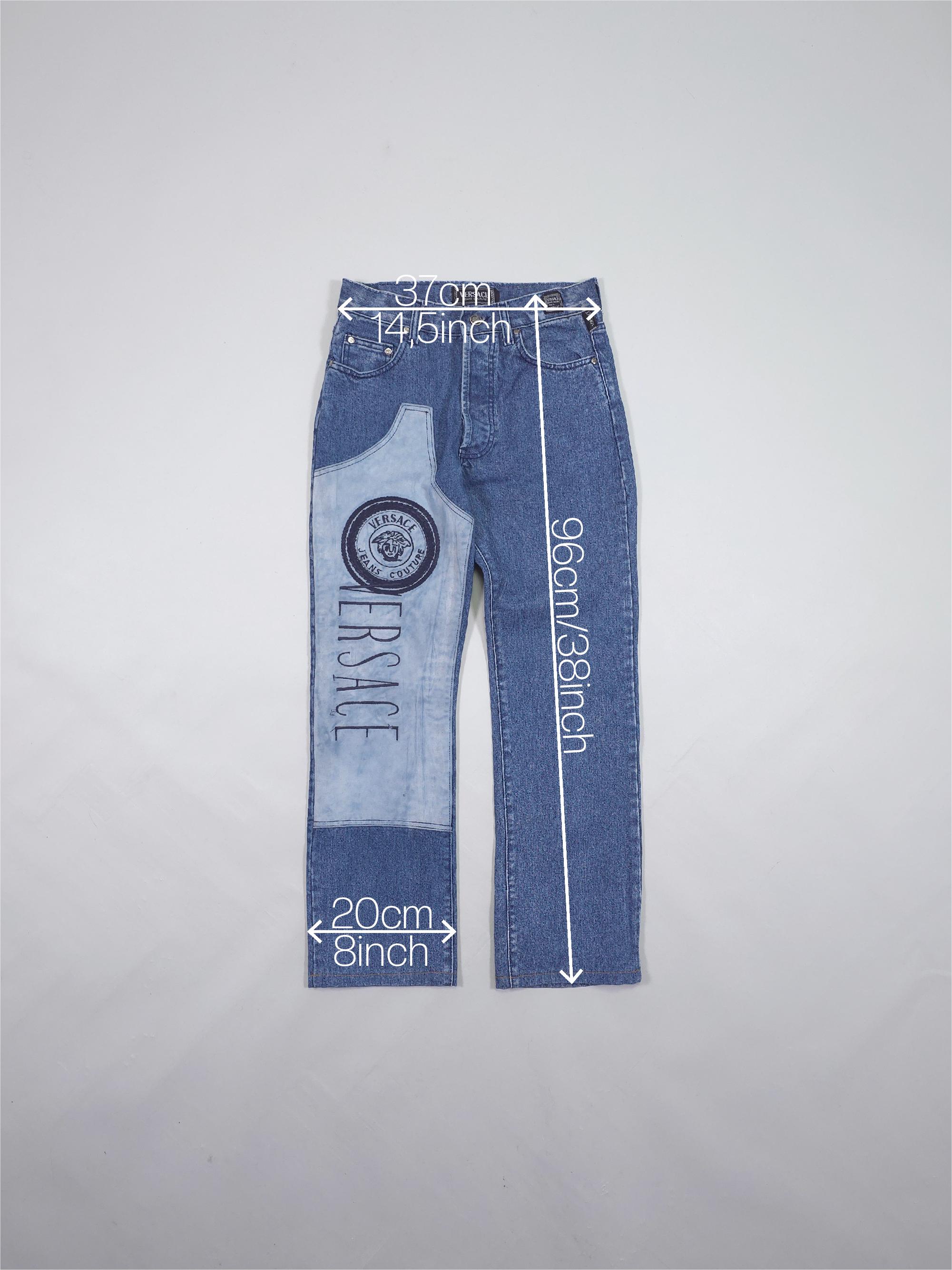 90s Versace Jeans Couture Logo Panel Denim Jeans – Blue – Size 30