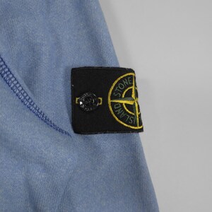 90s Stone Island Contrast Stitch Sweater – Double Collar Baby Blue Size M Fits M, L image 5