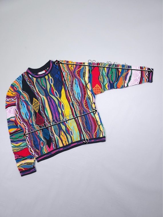 Vintage 90s Coogi Australia Sweater: Biggie Smalls Abstract