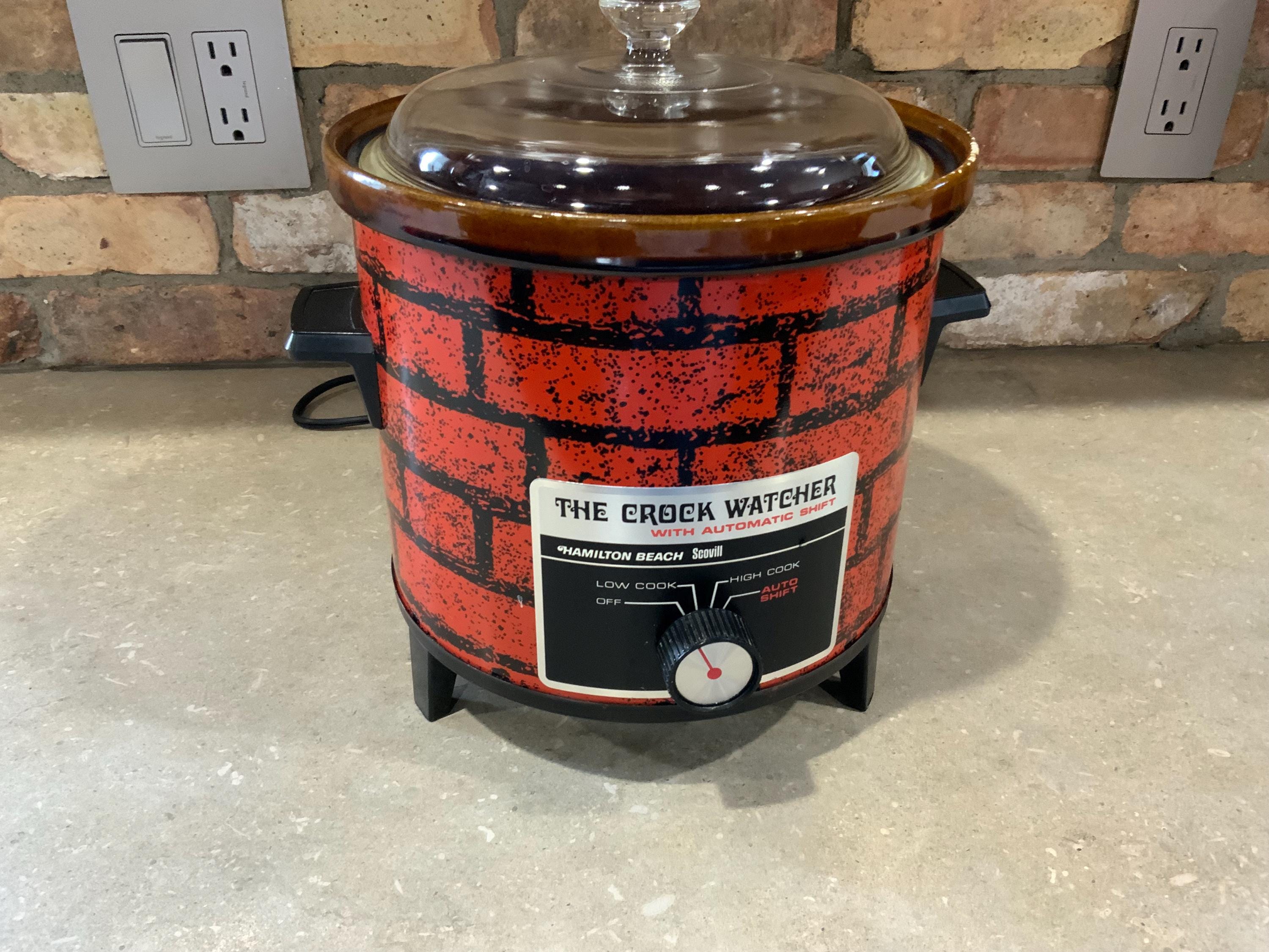 Vintage Red Brick Pattern Hamilton Beach 4 QT Crock Pot - Etsy