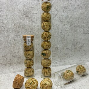 Jasmine Tea flower ball Blooming tea with glass and cork lid Tea gift in a glass image 8