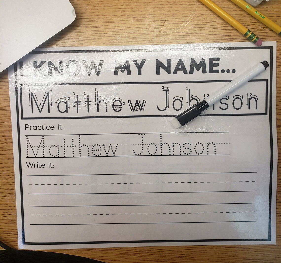 Learn to Write Name, First and Last Name Practice, Hands on Name Writing Practice, Digital ...